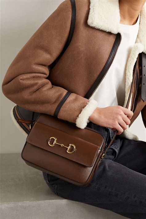 gucci horsebit bag brown leather|More.